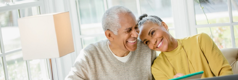 Older couple smiling together